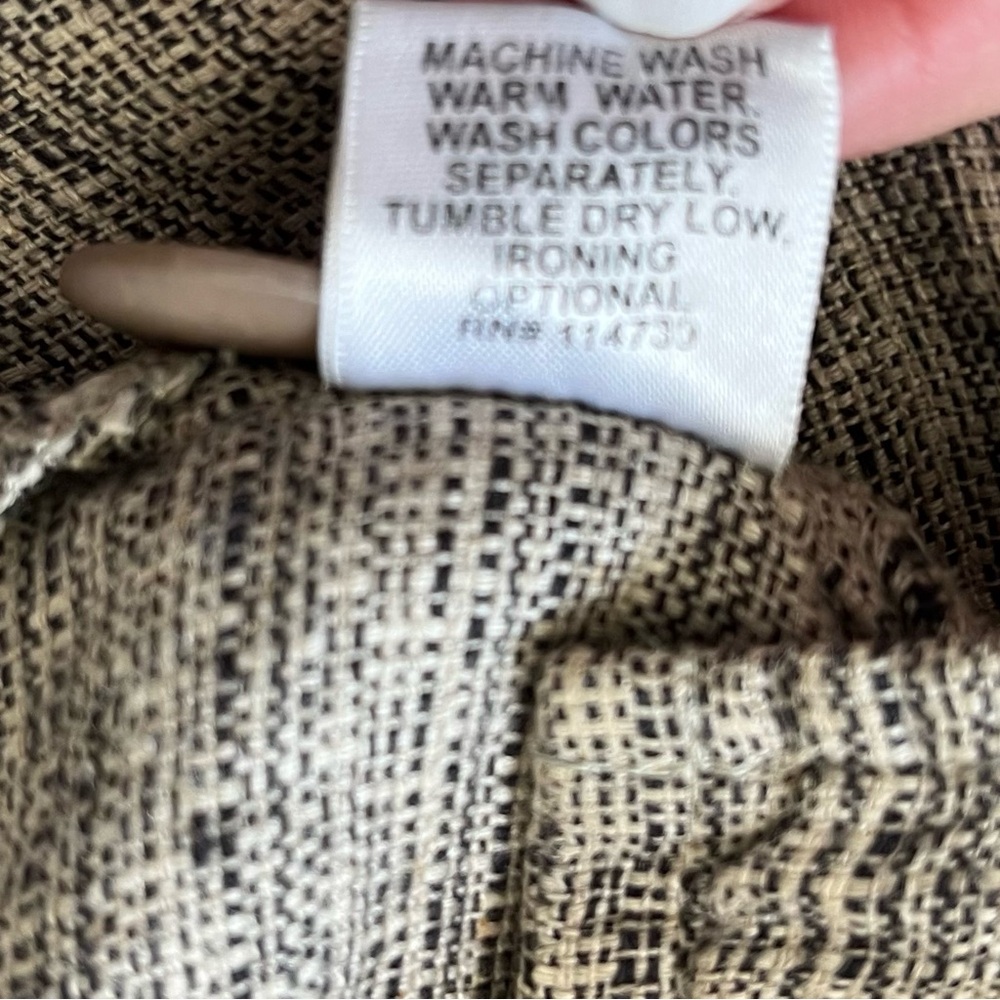 FLAX 100% LINEN BUTTON DOWN LONG LINE JACKET SIZE SMALL LAGENLOOK SOPHISTICATED - Picture 5 of 7